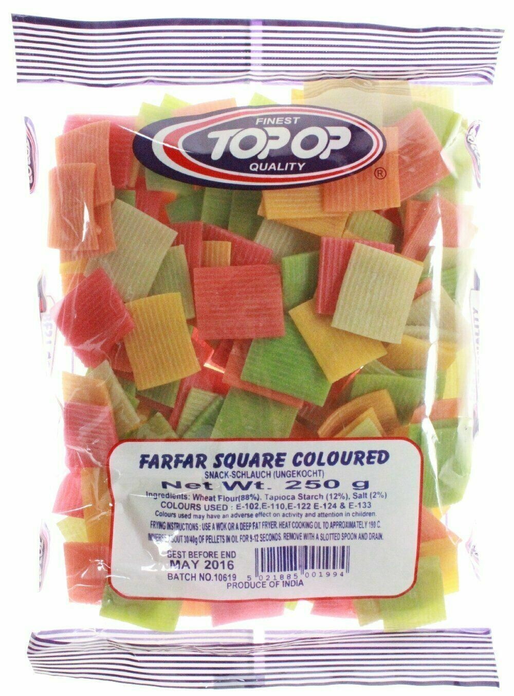 Freír de colores cuadrados lejanos Top-Op 250 g sin cocinar trigo bocadillo hornear freír