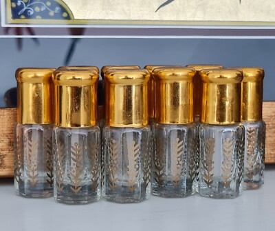 10 Stück Leere Attar Parfüm Flaschen 3ml Roll on designer Flaschen mat Gold