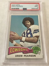 1975 Topps Football PSA 9 Drew Pearson #65 Cowboys HOF WR Rookie RC