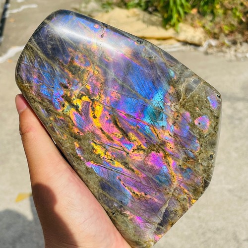 3.55lb Large Natural Purple Labradorite Quartz Crystal Display Specimen Healing - Picture 9 of 9