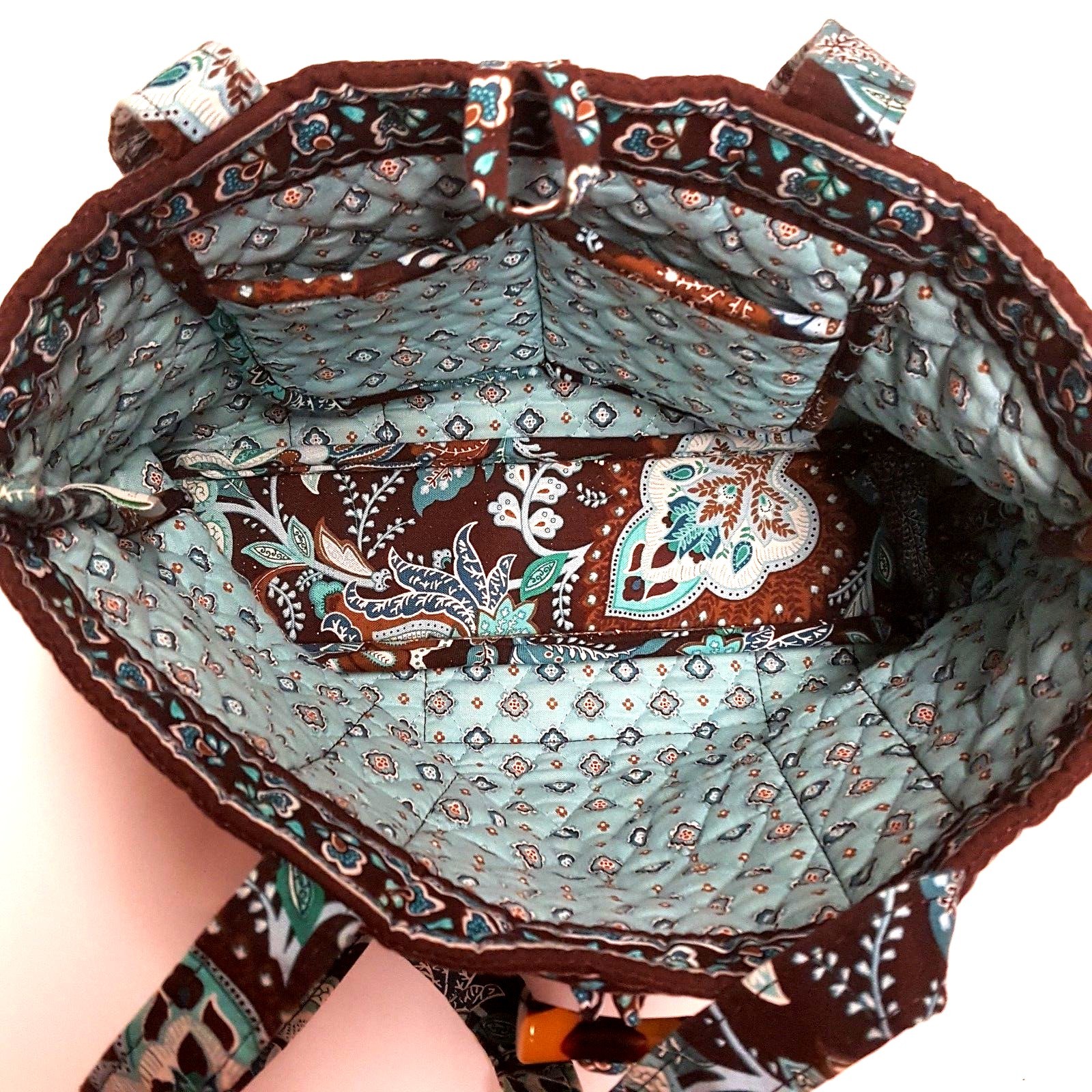 VERA BRADLEY Java Blue Little Toggle Tote Bag Pur… - image 4