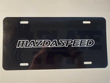 Mazdaspeed Metal Plate novelty vanity logo black plate