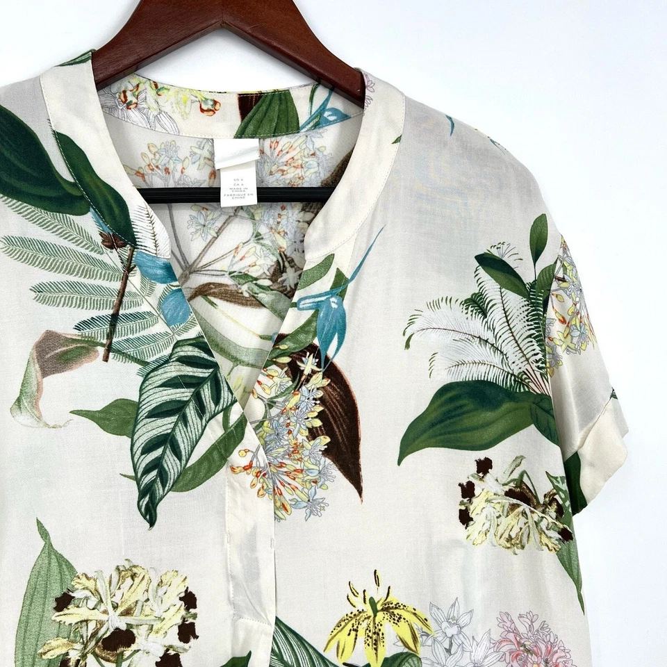 H&M Womens Sz 6 Beachy Tropical Summer Dress Floral Hawaii Pool Spring Comfy - Image 3 of 4