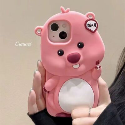 3D Cartoon Cute Beaver Phone Case Anti-drop for iPhone 16 15 14 13 12 11 Pro Max