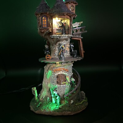 Lemax Spooky Town WITCHES TOWER #85301 NIB Halloween Sights & Sounds clock