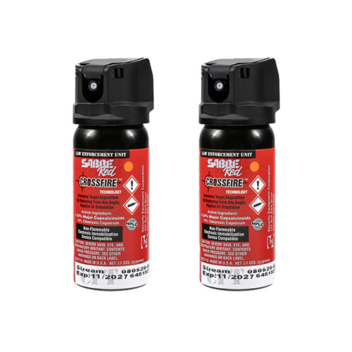 2 Sabre Red 52CFT30 Crossfire Stream MK-4 Pepper Spray, 1.33% MC, 2 oz.