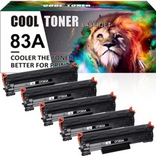5 Pack CF283A Toner Compatible With HP 83A LaserJet Pro M127fn M127fw M125nw MFP