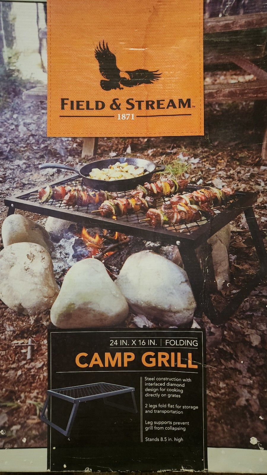 Parrilla plegable de campamento Field And Stream 24 X 16