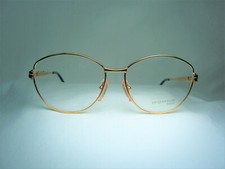 Jacques Fath luxury eyeglasses Gold Platinum plated oval women frames NOS vintag