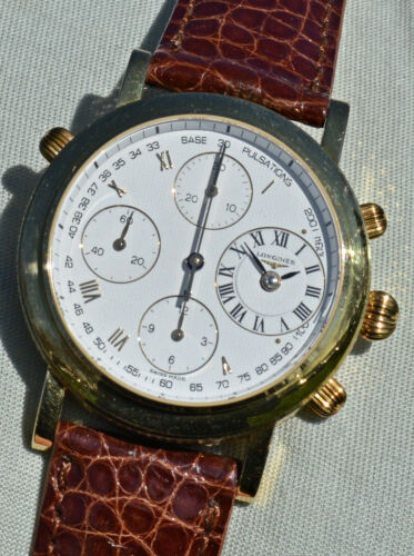 Crono Rattrapante Longines Francillon oro 18kt Rarissimo 1998 Nuovo NOS Completo - Imagen 13 de 24