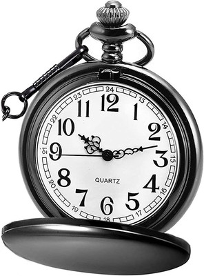 Reloj de Bolsillo Cuadrante Clasico Liso Escala Numerica Arabe Regalo de Navidad