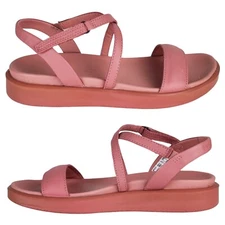ecco flowt lx comfort cross strappy leather sandals rose droid pink