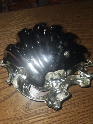 Art Deco Style Metal Clamshell Footed Trinket - Picture 2 of 7