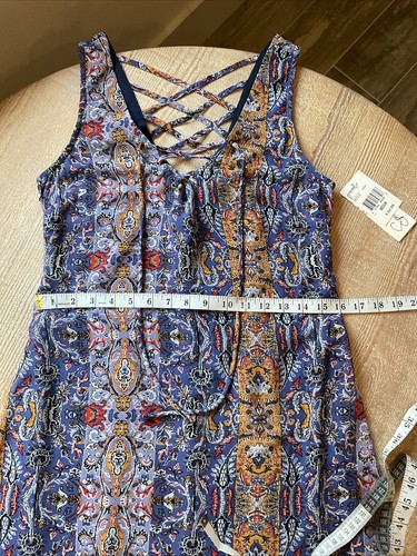 Speechless NWT Size M Strappy Sleeveless Multi Tank Dress Lined Chiffon Shift Zi - Picture 7 of 13