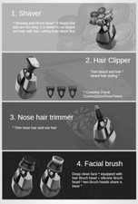 7D Cordless Shaver Hair Trimmer Men’s 5-In-1 Electric Head Shaver Razor Men Wet 5