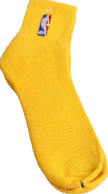 NBA Gold Warriors Lakers Nuggets Pacers Men s XL (13-15) Quarter Socks - New
