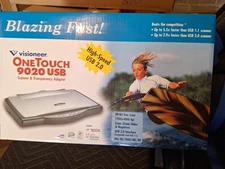 Scanner Visioneer 9020 One Touch USB Transparency Adapter Scans 35mm Slides Too.