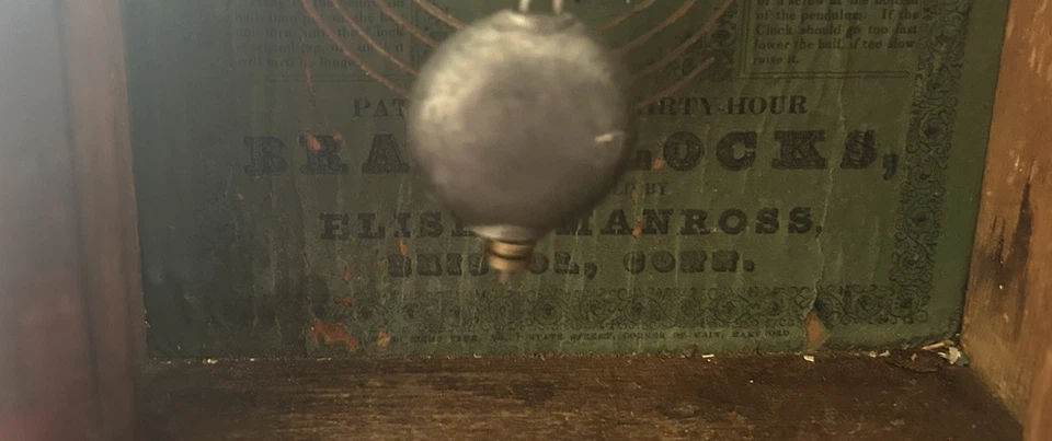 罕见 Elijah Manross Gothic Steeple 时钟手绘草莓大约 1843 年运行 — 第 4/4 张图片