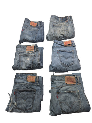 6er Set Levi's Jeans Blau Denim Mixed Grade C Damaged Distressed