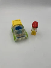 Playskool Vintage 1988 Little Man Red Hat Yellow W/clear Push Go Car Works A3