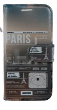 Apple iPhone SE Paris Theme Slim Cell Phone Case Wallet Book