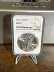 2015 $1 American Silver Eagle NGC MS70 Brown Label