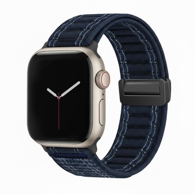 Smartwatch Armband für Apple Watch Series 8 45mm Nylon Textil Band Magnet Blau
