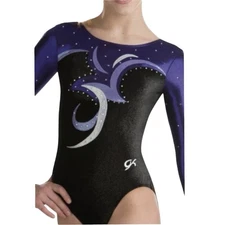 GK Elite Long Sleeve Embellished Velvet Leotard Size CL (8/10 - 10/12)