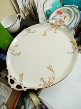 Charles Field Haviland Limoges Chocolate Pot Set 17" Handled Tray 5 Cup/S