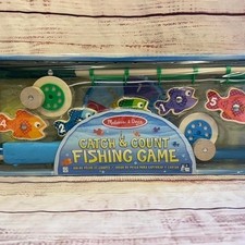 Melissa  Doug Catch  Count Wooden Fishing Game with 2 Magnetic Toy Rods