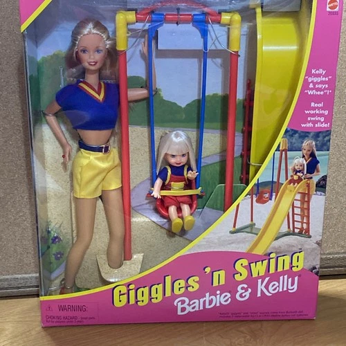 NEW Vtg Mattel 1998 Giggle n Swing Barbie & Kelly Playset - 20333 - NRFB