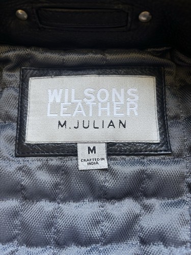 VTG Wilson’s Leather M. Julian Striped Moto Cafe Racer Motorcycle Jacket Men’s M - Picture 6 of 14
