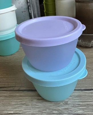 Tupperware 2x Uno -Kunterbunt Dosen rund blau/flieder 140 ml - 120 ml