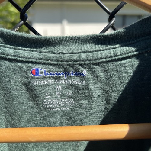 Champion Men's Logo Classic Jersey Graphic Tee Shirt Dark Green Size Medium - Picture 3 of 5