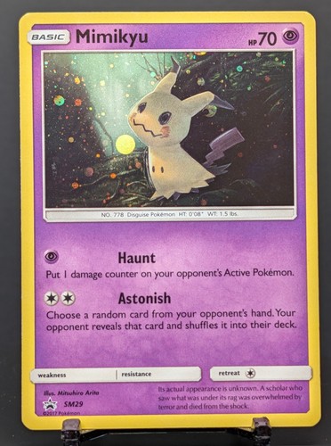 Pokemon Mimikyu #SM29 English Sun & Moon Black Star Promo Cosmos Holo Finish