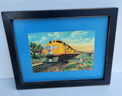 Union Pacific Streamliner City of Los Angeles Crossing Desert Train Print Framed