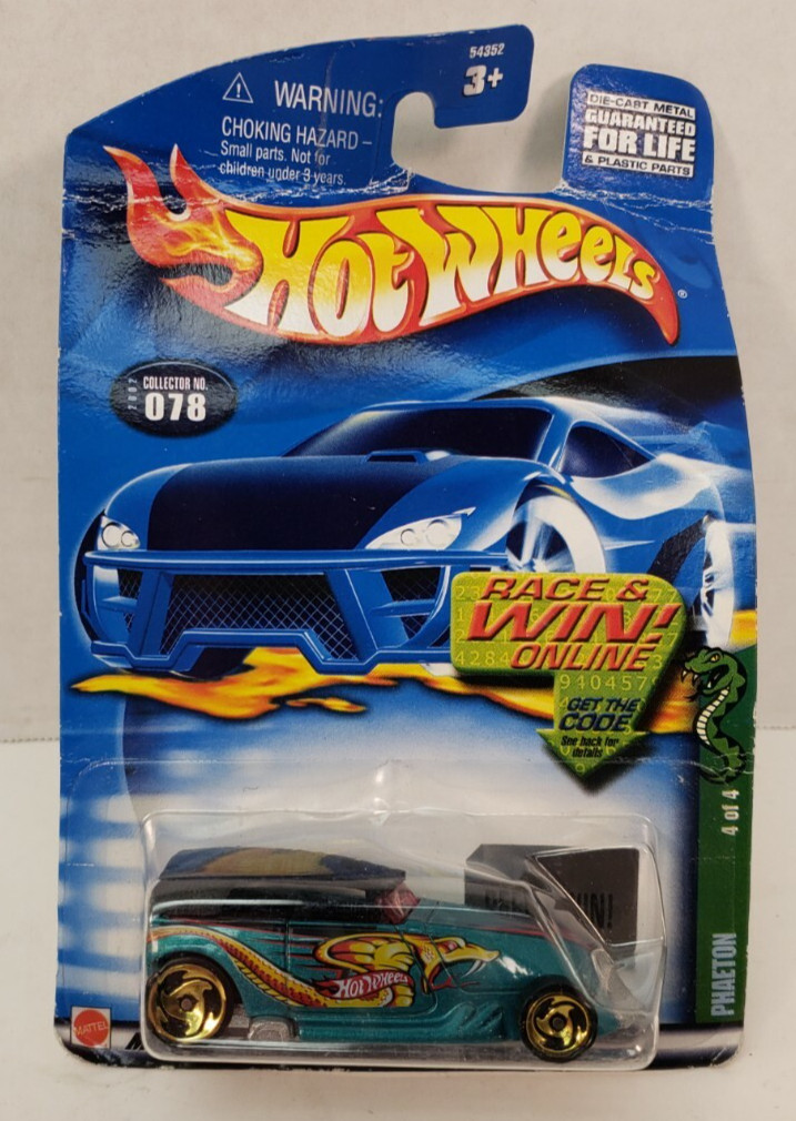 Hot Wheels 2002 Phaeton Teal Blue Green 54352-E910 078 New Sealed READ