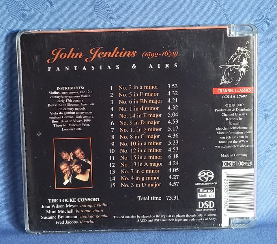 John JENKINS Fantasias & Airs /SACD/ The Locke Consort, Channel Classics - Bild 2 von 4