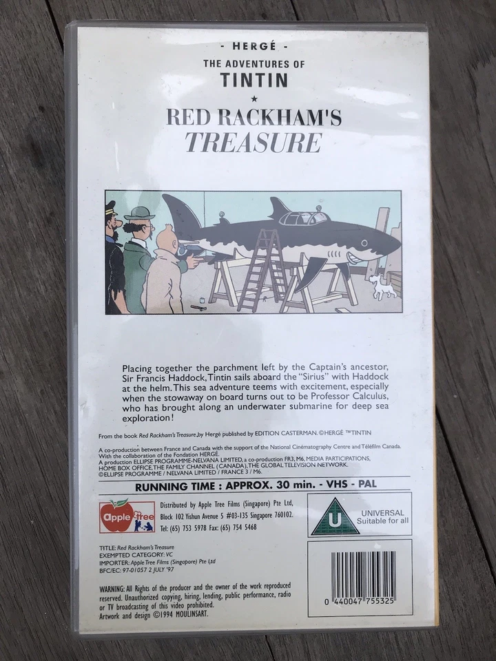 The Adventures of  Tintin Red Rackham's Treasure VHS Tape  Ellipse Programme - Image 3 of 4
