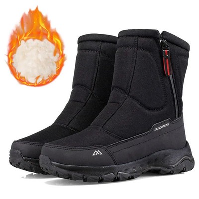 Waterproof Men Winter Snow Sneakers High Top Insulated Shell Shoes Hiking Boots