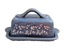 Handarbeit Landhaus Keramik Butterdose Blau 250 g Ungarische Kunstarbeit (BT06)