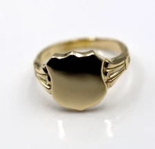 Size Q Genuine 9ct 9k Solid Yellow Gold Large Signet Ring *Free express post