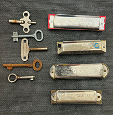 Mixed Lot Diatonic Harmonicas Key of C w/ Cases Marine Band Echo Bluesband