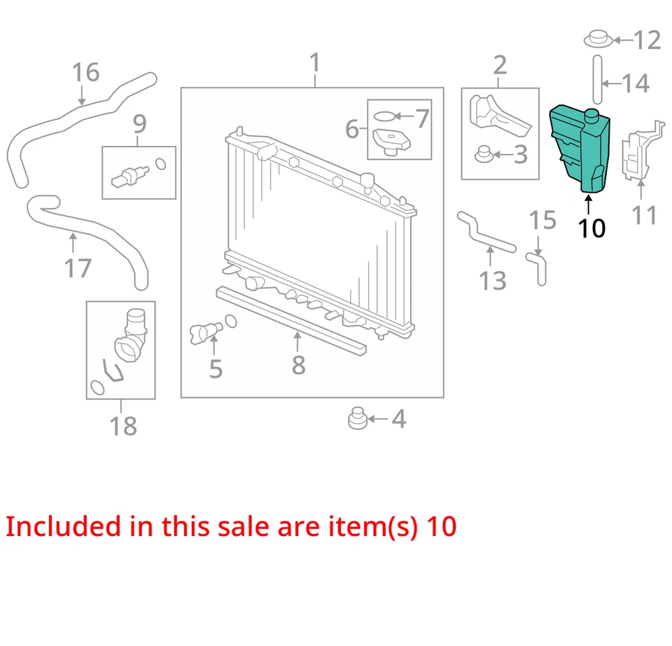 2010 Honda Accord Coolant Overflow Bottle OEM 152K Miles - LKQ400085440 - Image 4 of 4