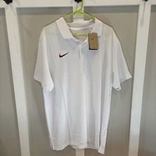 Nike Team White Red Dri-fit Short Sleeve Polo Shirt Sz XL NWT