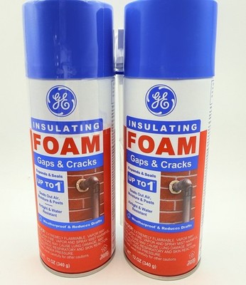 Insulating GE Foam Gaps & Cracks 12oz (2 Pack) 1 Sealed 1 New Straw