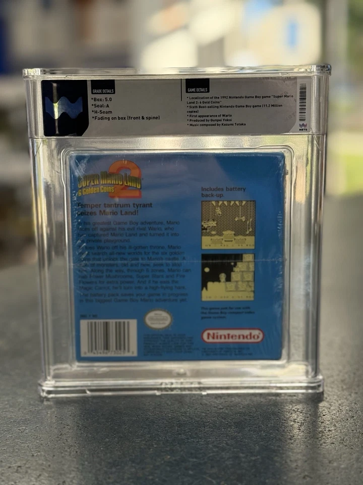 Super Mario Land 2: 6 Golden Coins Nintendo Game Boy A Seal WATA Graded 5.0 New - Image 2 of 2
