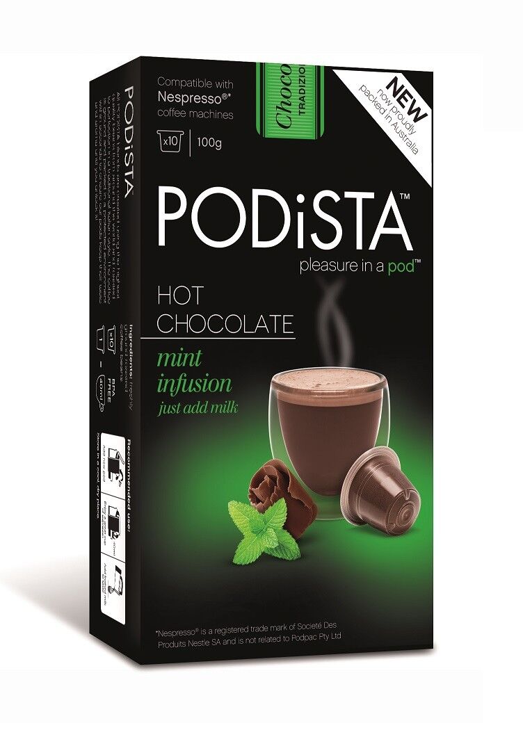 Hot Chocolate Nespresso Compatible Capsules Hot Cocoa Pods Mint 10 pod