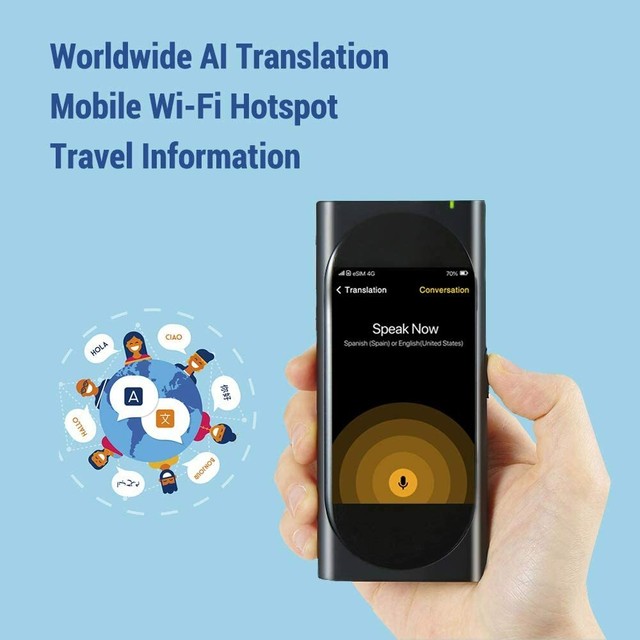 Langogo Pocket AI Travel Translator With WiFi Hotspot Twoway Real Time 8g White for sale online
