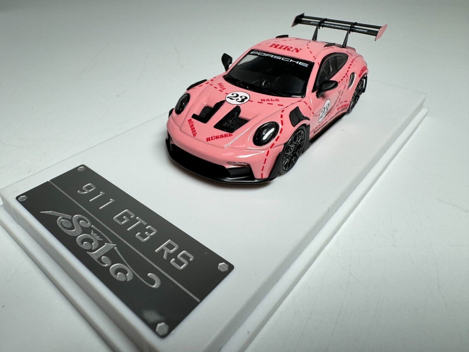 SOLO 1/64 Porsche 911 GT3 RS Diecast Car Model-Pink